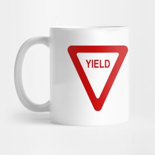 Yield Sign Symbol In Red Mug